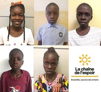 Transfert de 5 enfants de Guinée Bissau